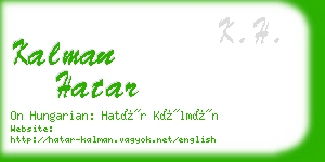 kalman hatar business card